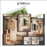 Bán căn hộ 2 ngủ 2 vệ sinh , ban công Sân vườn , 74m2 - Chung cư Sol Forest Ecopark - Giá chỉ 4 tỷ*