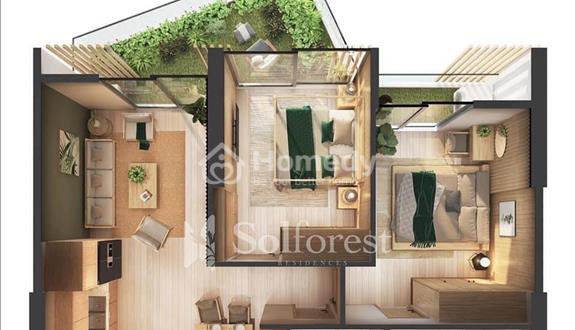 Bán căn hộ 2 ngủ 2 vệ sinh , ban công Sân vườn , 74m2 - Chung cư Sol Forest Ecopark - Giá chỉ 4 tỷ* - Ảnh 1