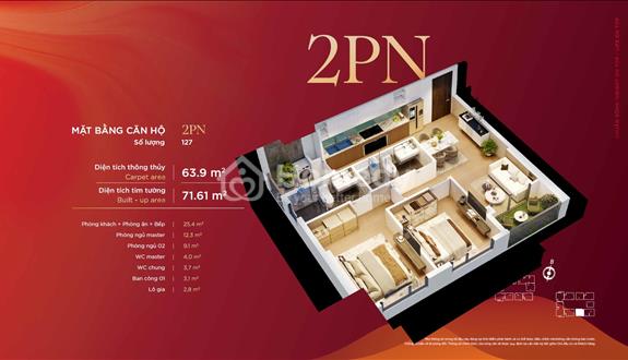 Căn Hộ 2PN Diamond Hill TN–Diện Tích 64m², Giá Chỉ 3,92 Tỷ/Căn – Ưu Đãi Booking Sớm Lên Tới 13,5%! - Ảnh 1