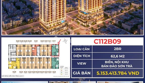 Căn hộ 2 Phòng ngủ - Sun Costa Residence - View biển, bán đảo Sơn Trà - Ảnh 1