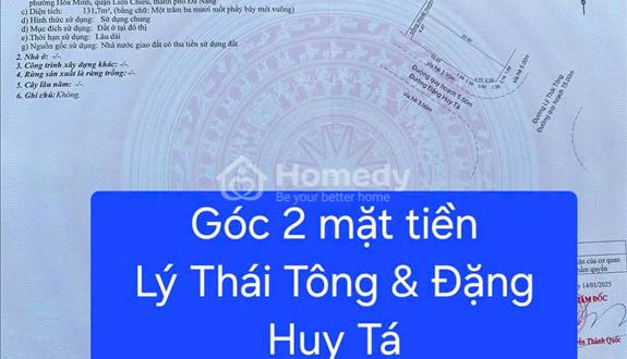 Cần bán lô đất góc 2 mặt tiền đường lý thái tông - vị trí có 1 0 2 - sát hoàng thị loan - Ảnh 1