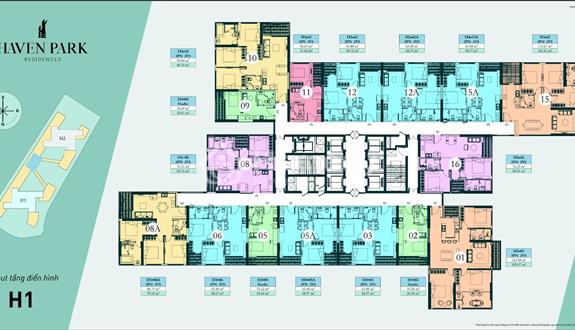 Bán căn hộ 2 ngủ 2 vệ sinh , 69m2 sử dụng , trục 16 - chung cư Haven Park , KĐT Ecopark - Giá tốt - Ảnh 1