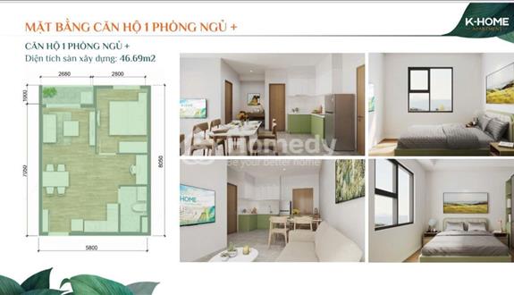Căn hộ xã hội K - Home Apartment + Diện tích ~70m*2+ 2 Phòng ngủ/2WC  - Ảnh 1