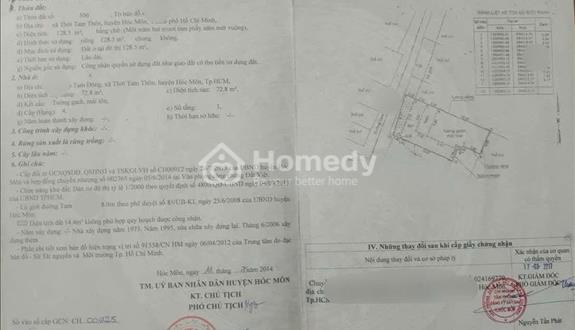 💥Bán nhà cũ 8x16 (128m2) Tam Đông 30, Thới Tam Thôn, Hóc Môn – Giá mềm 970 triệu, Sổ Riêng - Ảnh 1