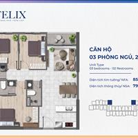 Căn 3 Phòng ngủ, Giá bán: 3 tỷ 1, Tầng cao thoáng, Căn góc ngắm trọn 2 view tại The Felix