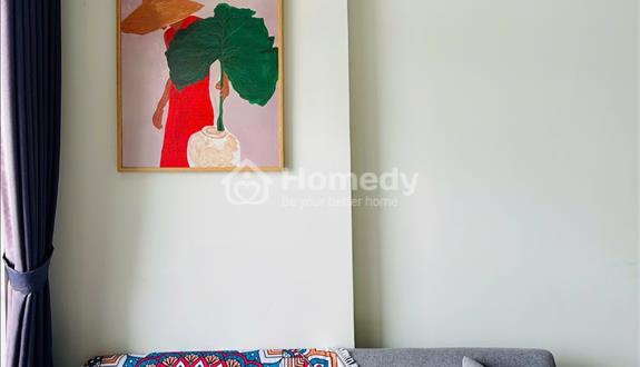 55 m², 1PN 18 m², bếp mở, ban công view skyline, nội thất đầy đủ, an ninh 24/7 LH Oanh 0938231076 - Ảnh 1