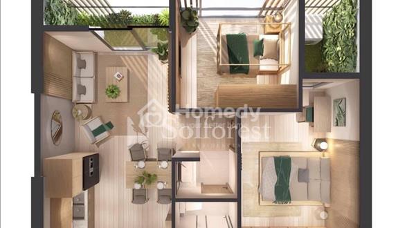 Bán căn hộ 2 ngủ 1 vệ sinh , 52m2 sử dụng - chung cư Sol Forest Ecopark - Giá 3 tỷ 750 - Ảnh 1