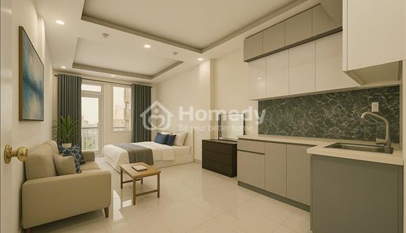 Cho Thuê Căn Hộ Dịch Vụ Mới Toanh Emart Phan Văn Trị Ban Công Cửa Sổ Full Nội Thất  - Ảnh 1