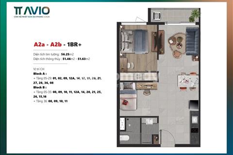 Căn hộ 2PN-1WC TT Avio Tháp Orion, Chỉ từ 6-9 triệu/tháng sở hữu ngay căn hộ cực đẹp