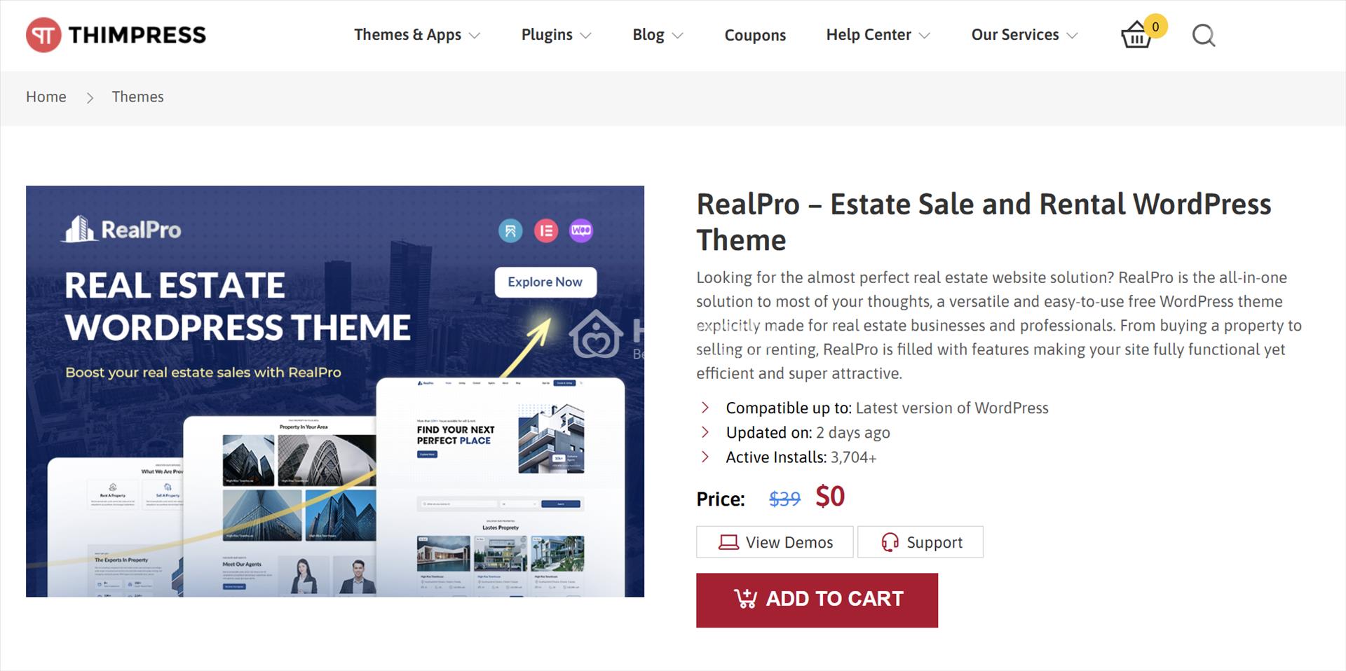 RealPro – Theme WordPress để thiết kế website bất động sản miễn phí