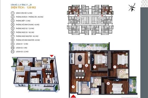 Chủ nhà gửi bán căn hộ VIP 141m2 3Pn + 2Wc full nội thất cao cấp tại 275 Nguyễn Trãi, Gold Tower!