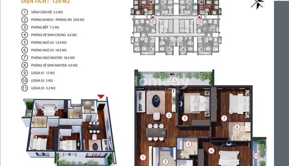 Chủ nhà gửi bán căn hộ VIP 141m2 3Pn + 2Wc full nội thất cao cấp tại 275 Nguyễn Trãi, Gold Tower! - Ảnh 1