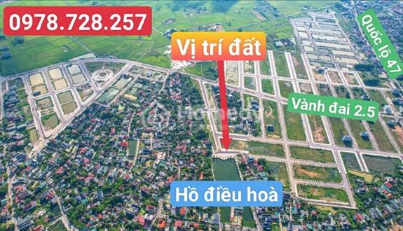Siêu rẻ, lô liền kề view hồ điều hoà TP Thanh Hóa diện tích 93,5m2 giá chỉ 1,6x tỷ sổ đỏ XD tự do - Ảnh 1