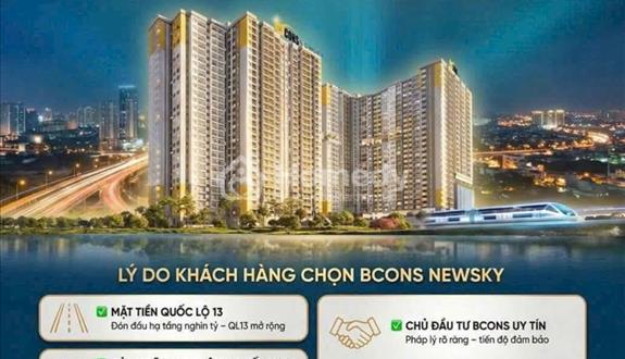 🔥 Bán căn hộ Bcons Newsky 2,7 tỷ 65m2- mặt tiền QL13, Thuận An, TP.HCM 🔥 - Ảnh 1