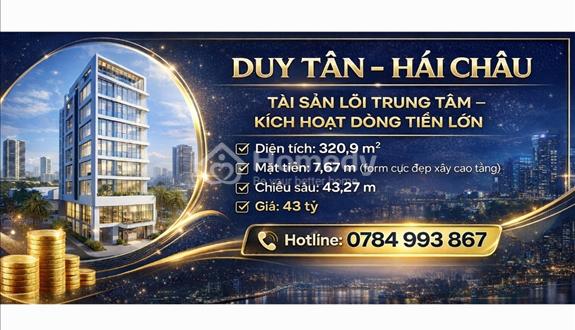 Đất vàng Duy Tân 320m² – Quỹ đất hiếm lõi Hải Châu gần sân bay chỉ 43 tỷ - Ảnh 1