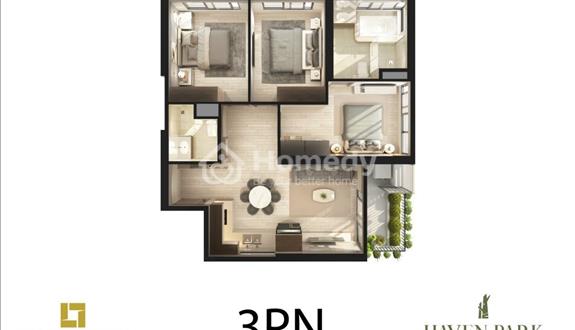 Bán nhanh căn 3 ngủ, Haven park , 79m2 sử dụng - Giá 5 tỷ 5xx bao sổ - Ảnh 1