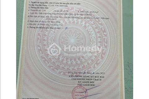 Chính chủ bán đất mặt tiền đường Hùng Vương Phước An – Nhơn Trạch 4.479 m²