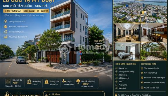 💎 Lô Góc TẠ MỸ DUẬT – 75M² – Nhà 4 Tầng – Khu phố HÀN QUỐC Sơn Trà - Ảnh 1