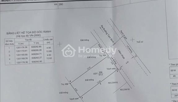 Bán đất 1 xet đường tam bình phường tam bình thủ đức - Ảnh 1