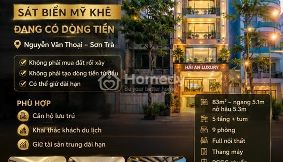 Bán tòa căn hộ Nguyễn Văn Thoại Sơn Trà Đà Nẵng — 83m² — 9 phòng — sát biển Mỹ Khê — có dòng tiền - Ảnh 1