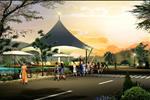 Điểm nổi bậc nhất trong thiết kế là khu biệt thự có không gian mở với mái hiên rộng, những hàng rào cây cao, thấp bao quanh khu vườn hoa cỏ nhiệt đới đầy sắc màu, mang đến không sống thanh bình cho cư dân.