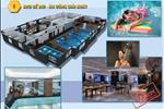 Tiện ích nội khu trong dự án phải kể đến như bể bơi bốn mùa, các cửa hàng mua sắm, ăn uống nhộn nhịp...