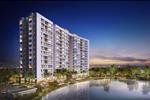 Dãy nhà chung cư với thiết kế hiện đại, đẳng cấp cùng tầm view tuyệt đẹp hướng hồ.