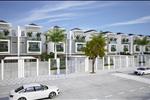 Khu nhà liền kề được xây dựng hiện đại xen lẫn những mảng xanh tự nhiên tại Lexington Garden.