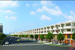Dãy nhà phố được thiết kế khoa học với mặt tiền rộng cùng hệ thống cây xanh bao quanh.