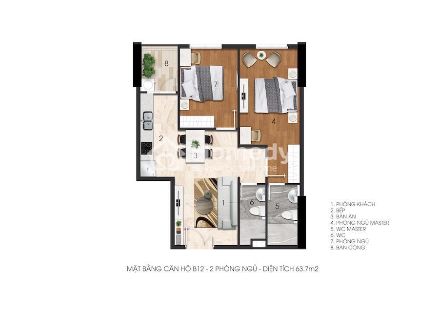 Mặt bằng căn hộ Citrine Apartment