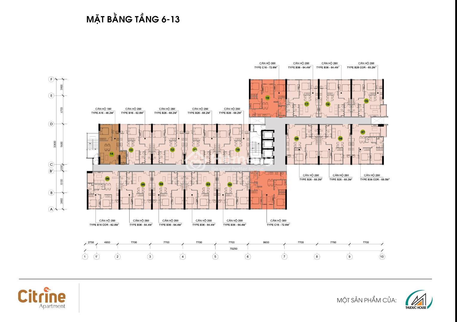 Mặt bằng Citrine Apartment