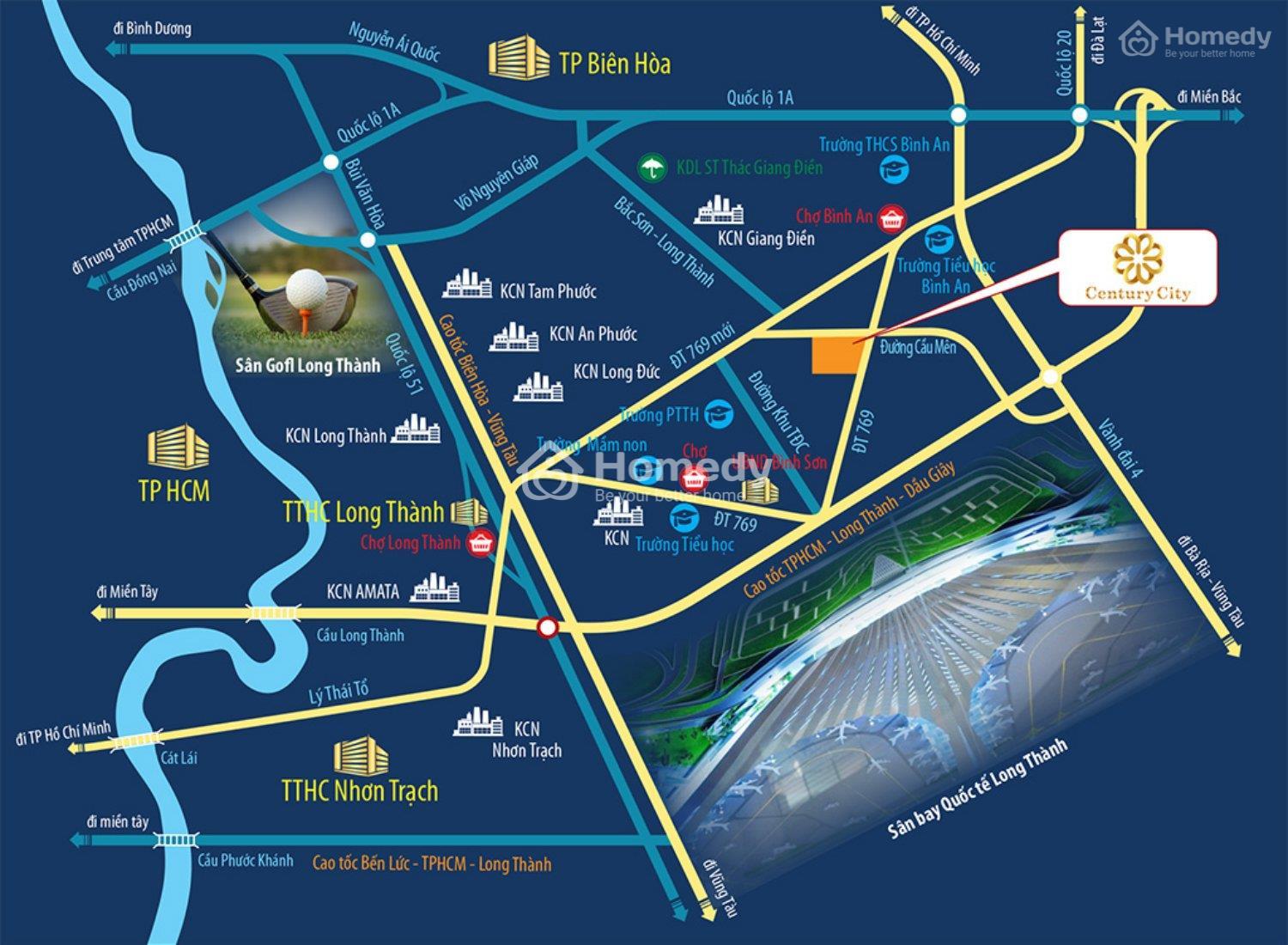 Vị trí dự án Century City Long Thành ​​​​​