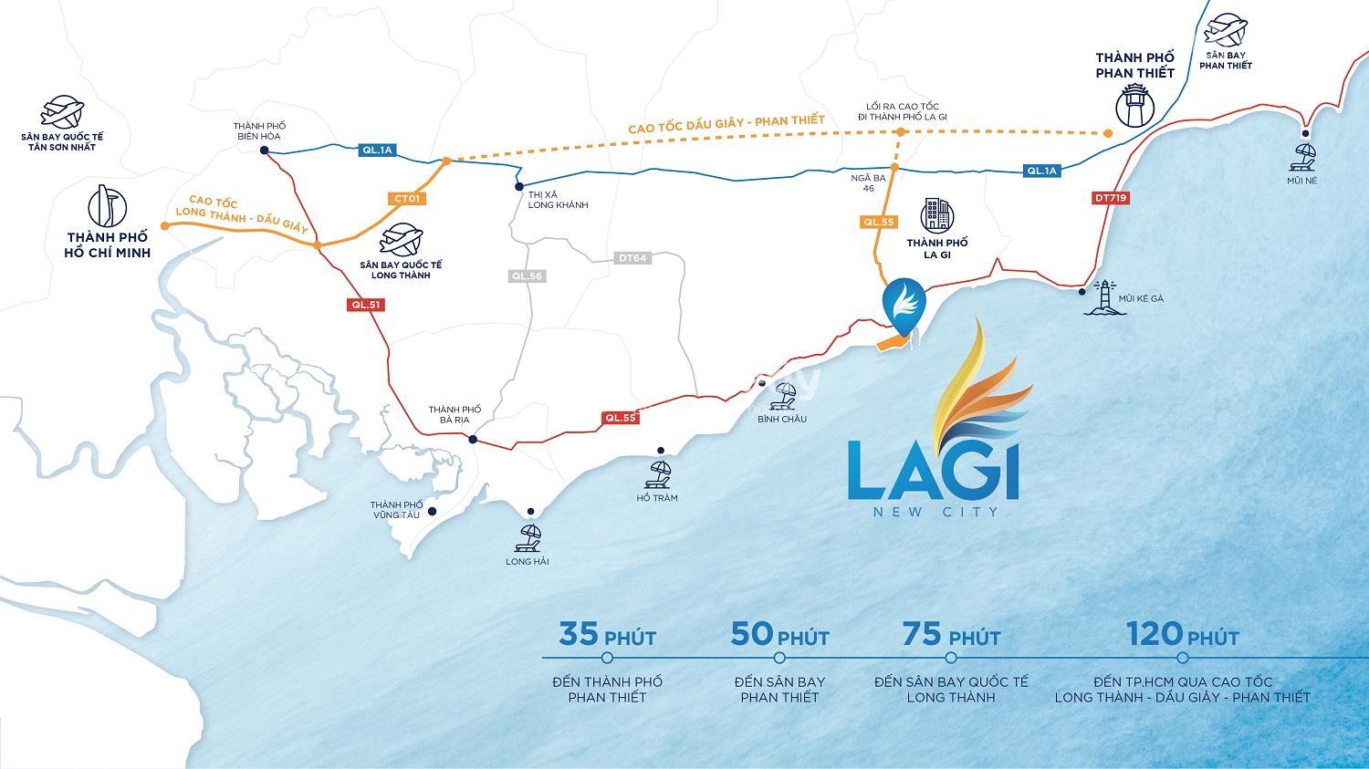 Vị trí địa lý của dự án Lagi New City: