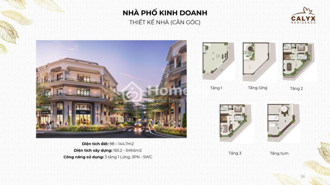 Khu nhà phố kinh doanh ở Calyx Residence