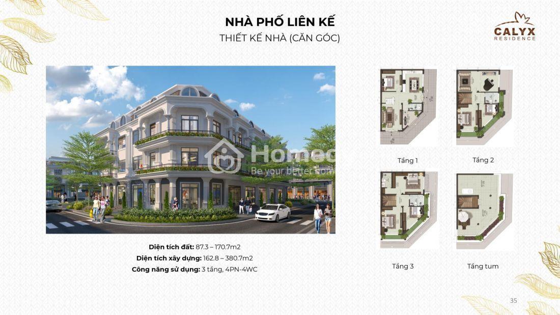 Nhà phố liên kế dự án Calyx Residence