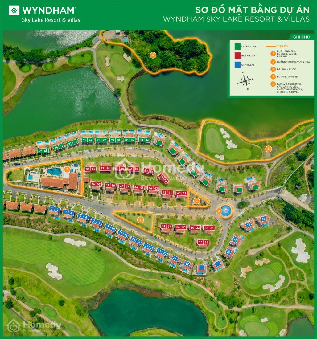 Mặt bằng dự án Wyndham Sky Lake Resort & Villas