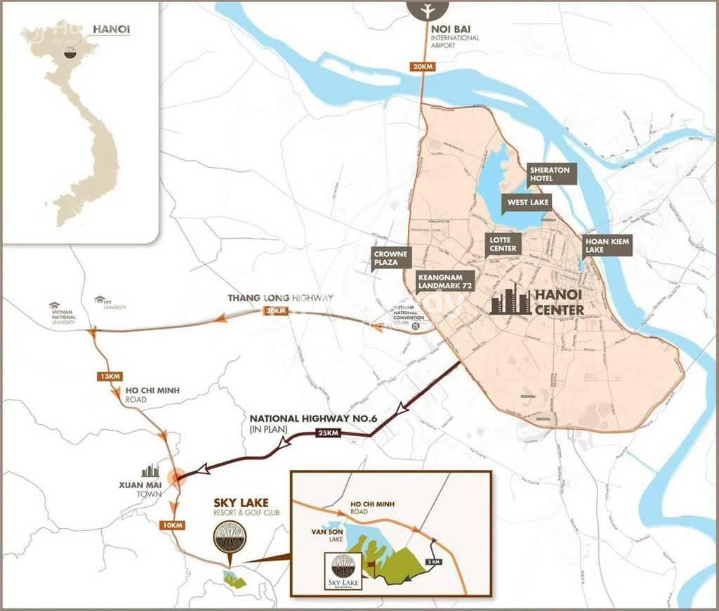 Vị trí dự án Wyndham Sky Lake Resort & Villas