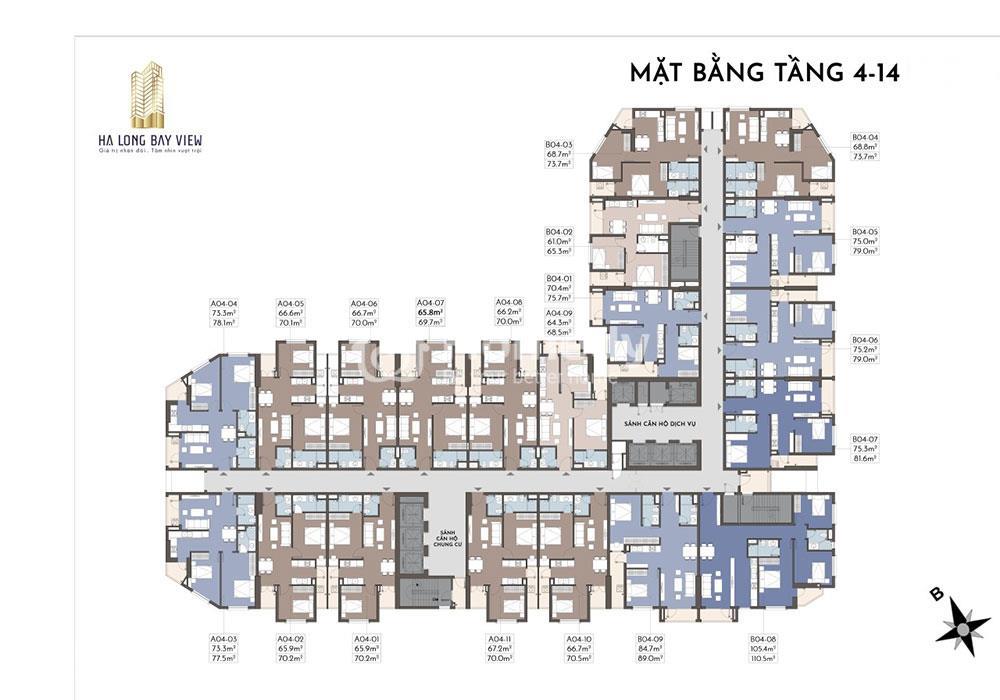 Mặt bằng tầng 4 - 14 Ramaha by Wyndham Hạ Long Bay View