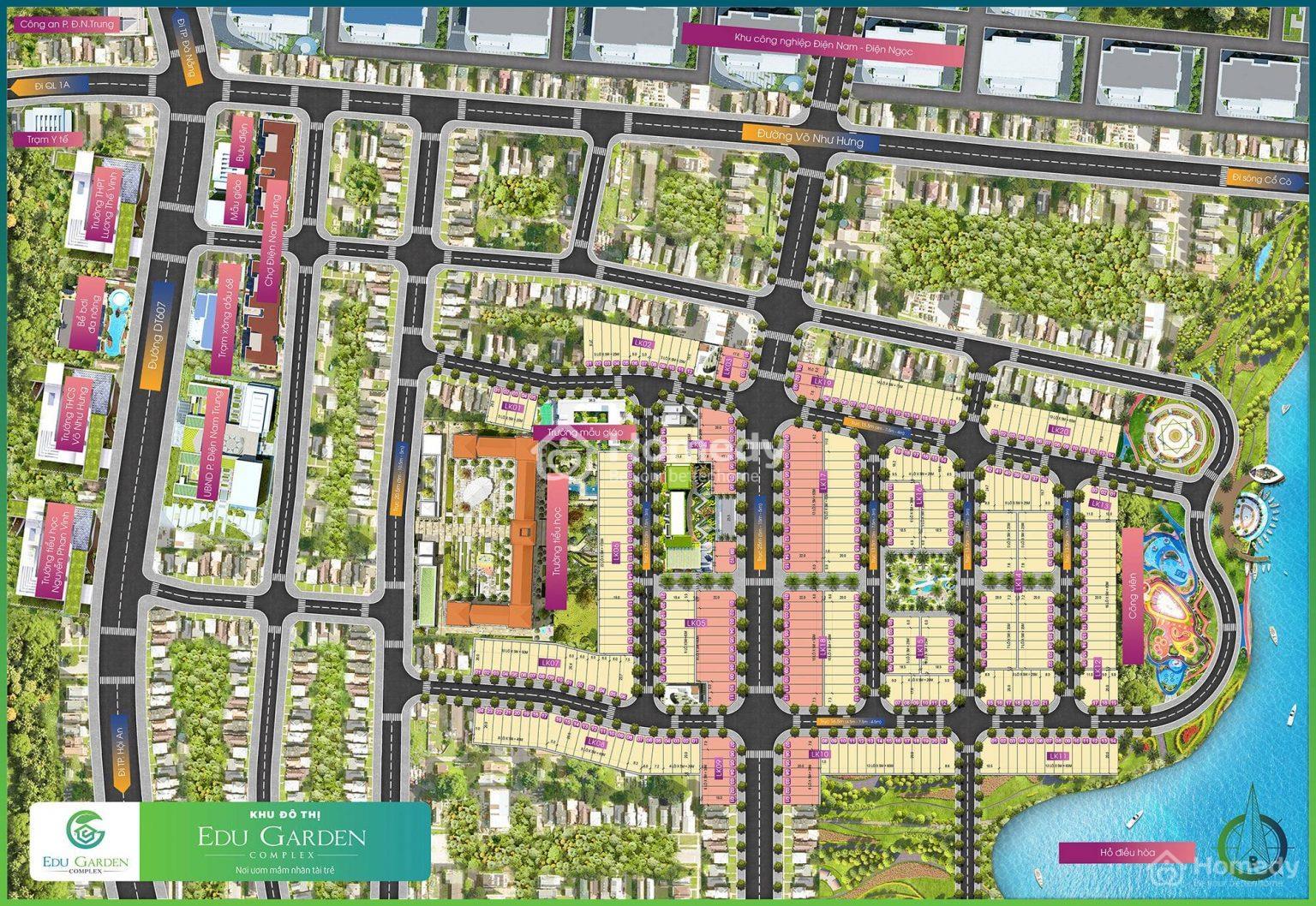 Sơ đồ phân lô chi tiết dự án EDU Garden Complex (Khu đô thị Ánh Dương)
