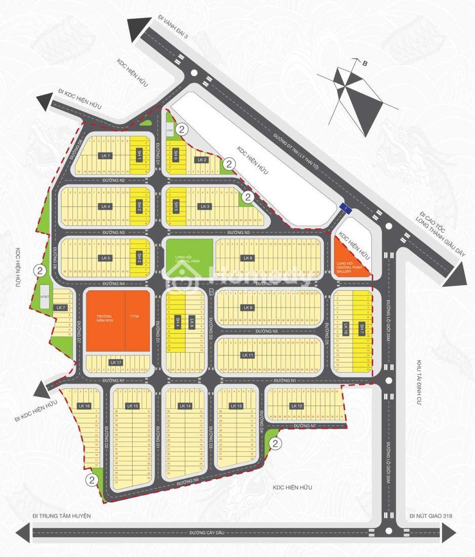 Mặt bằng phân lô Dự án Long Hội Central Point