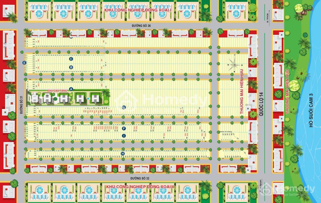 Mặt bằng phân lô Dự án đất nền Khu dân cư Vera City