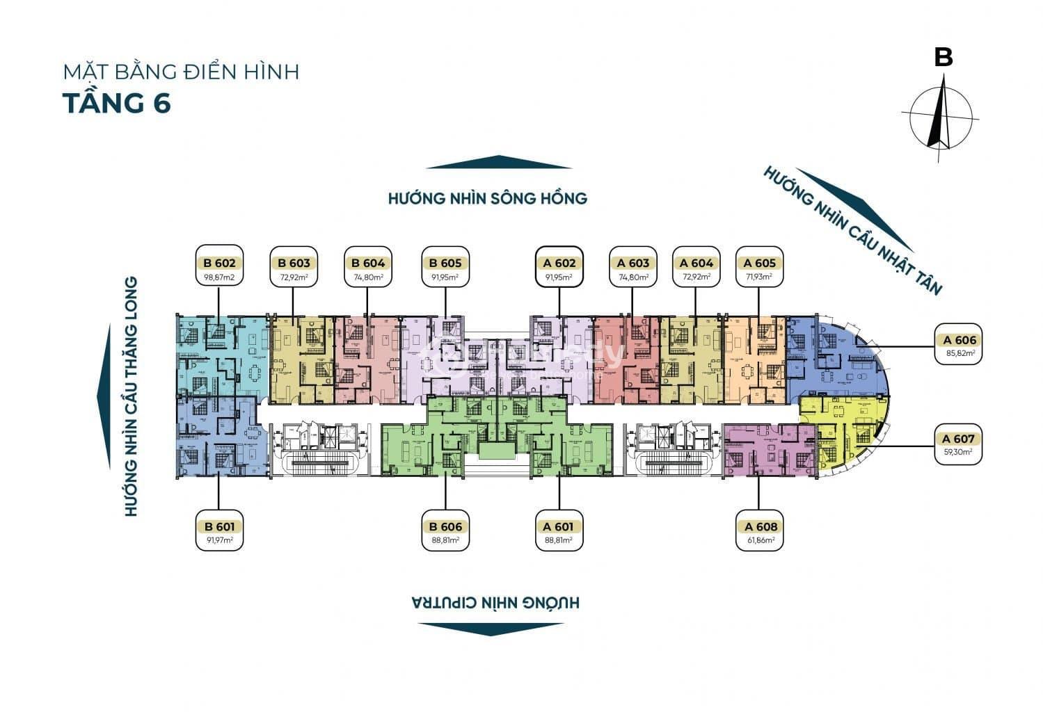 Mặt Bằng dự án Tây Hồ Riverview