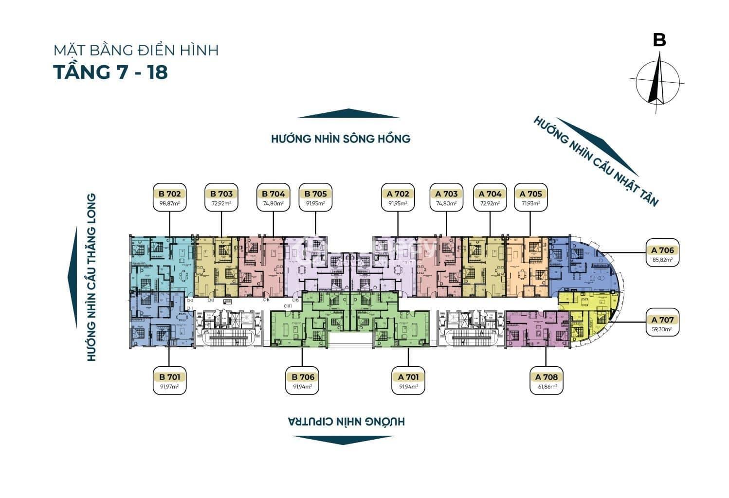 Mặt Bằng dự án Tây Hồ Riverview