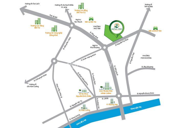 Vị trí Dự án Hưng Phú New Tower (Fancy Tower Bến Tre)