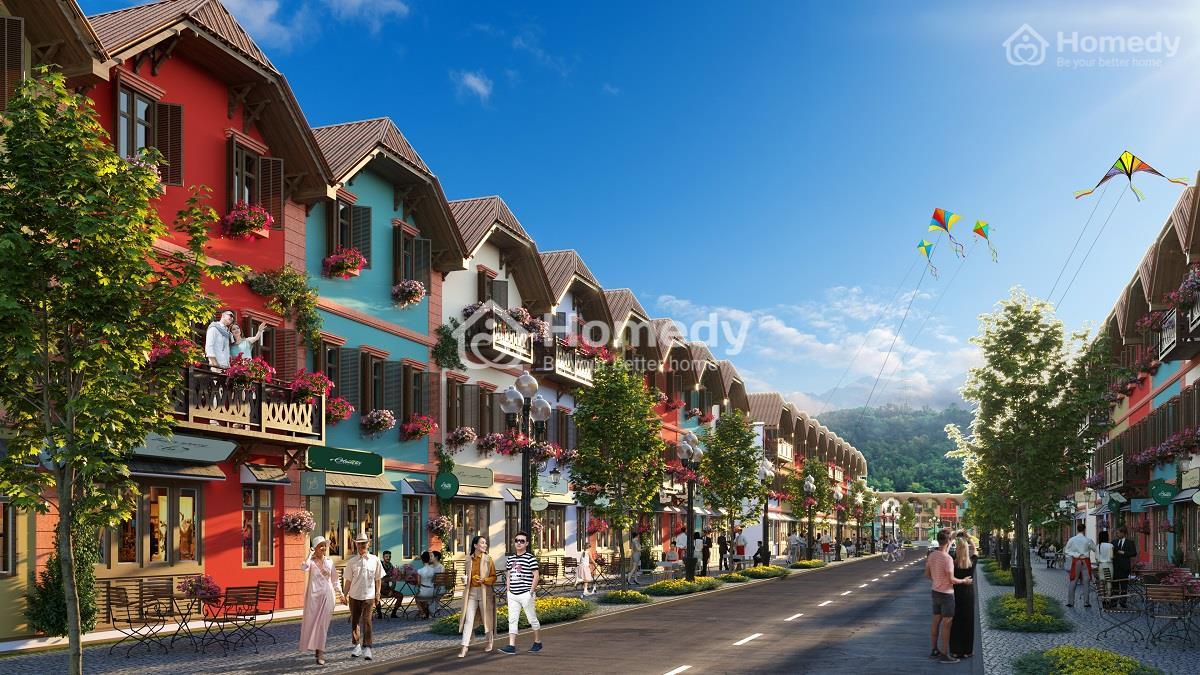 Phối cảnh shophouse Dự án Khu đô thị Đà Bắc (La Viena Valley)